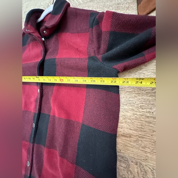 BB Dakota Anthropologie Eldridge Buffalo Plaid Jacket Shacket Dark Red Large - Picture 14 of 16